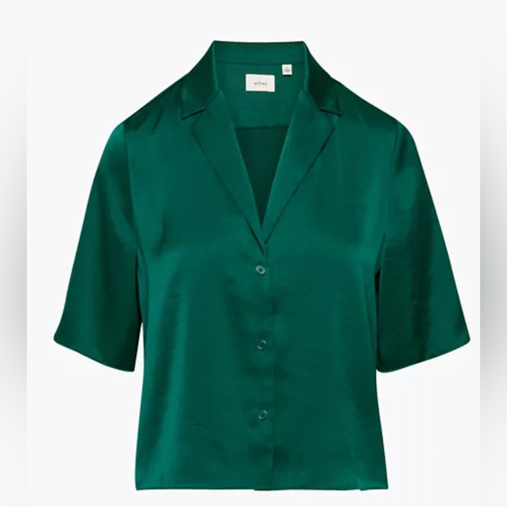 Aritzia satin button-up blouse